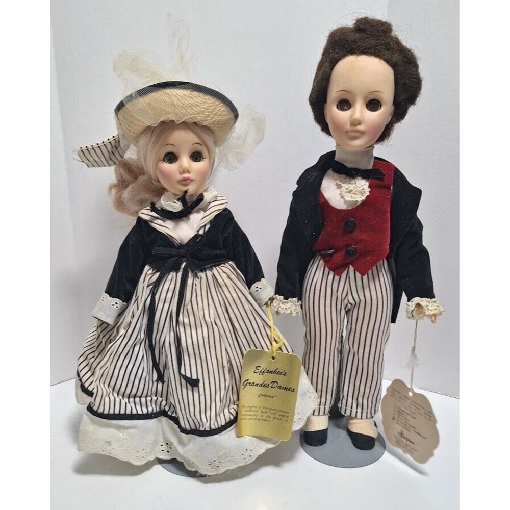 VINTAGE EFFANBEE 11" DOLL SET RIVERBOAT GAMBLER & GRANDES DAMES SARATOGA